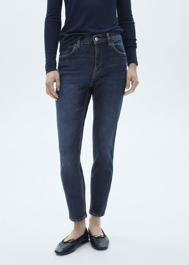 MANGO Newmom comfort high-rise jeans Open blue