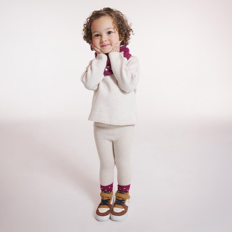 Legging tricot chiné beige bébé fille Beige