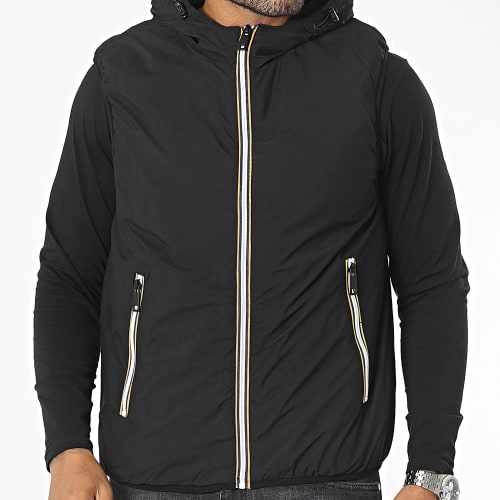 Doudoune Capuche Sans Manches Noir