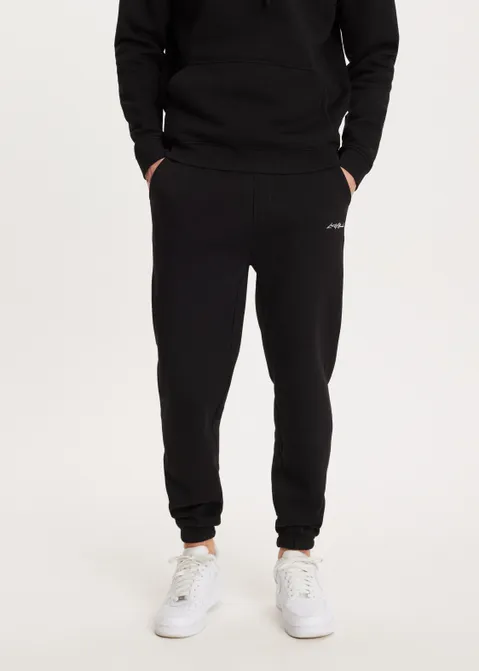 Brushed sweatpants zwart (ZWART)