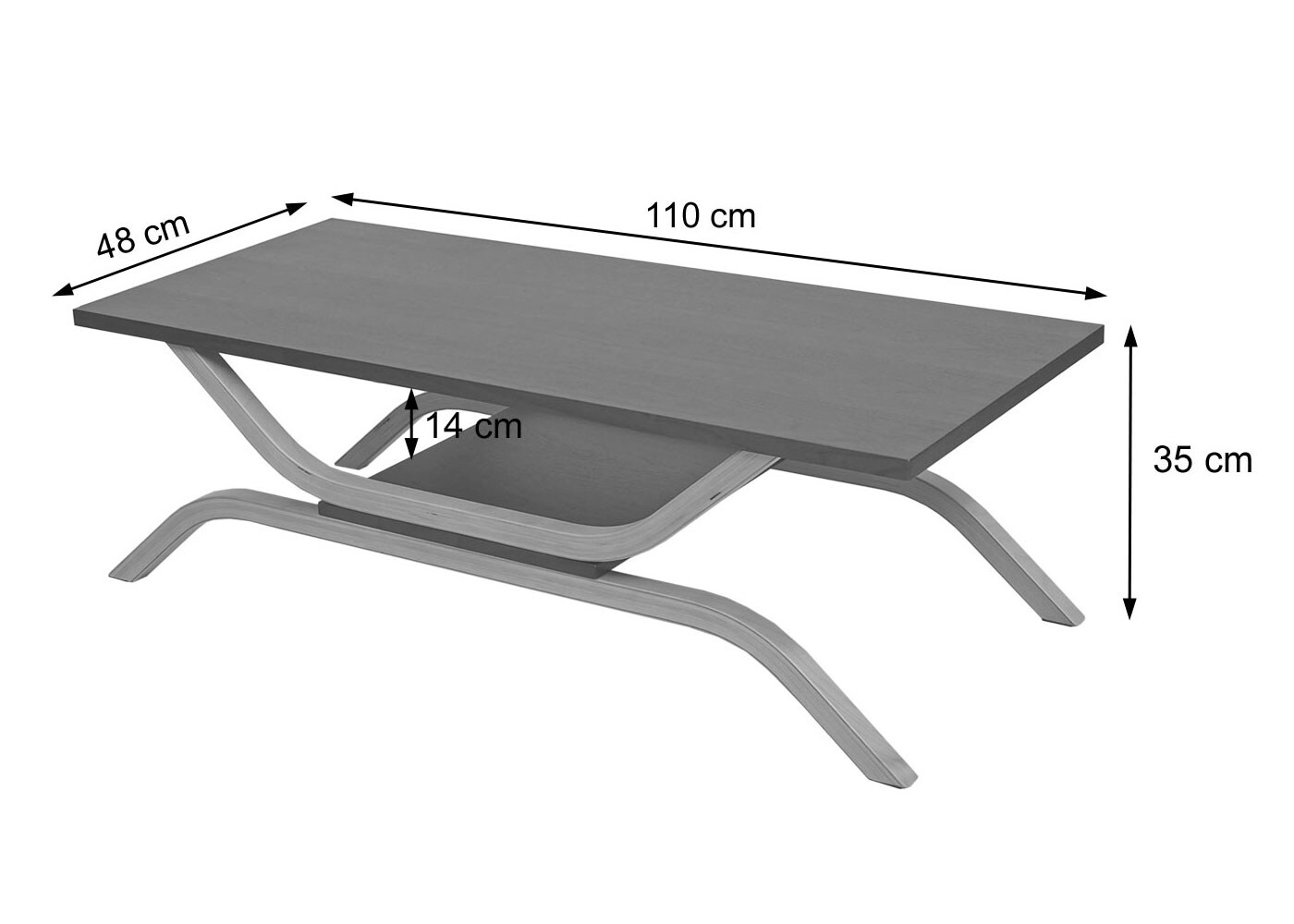 TV-Rack MCW-H38, Fernsehtisch Lowboard TV-Tisch, 35x110x48cm ~ Eiche-Optik