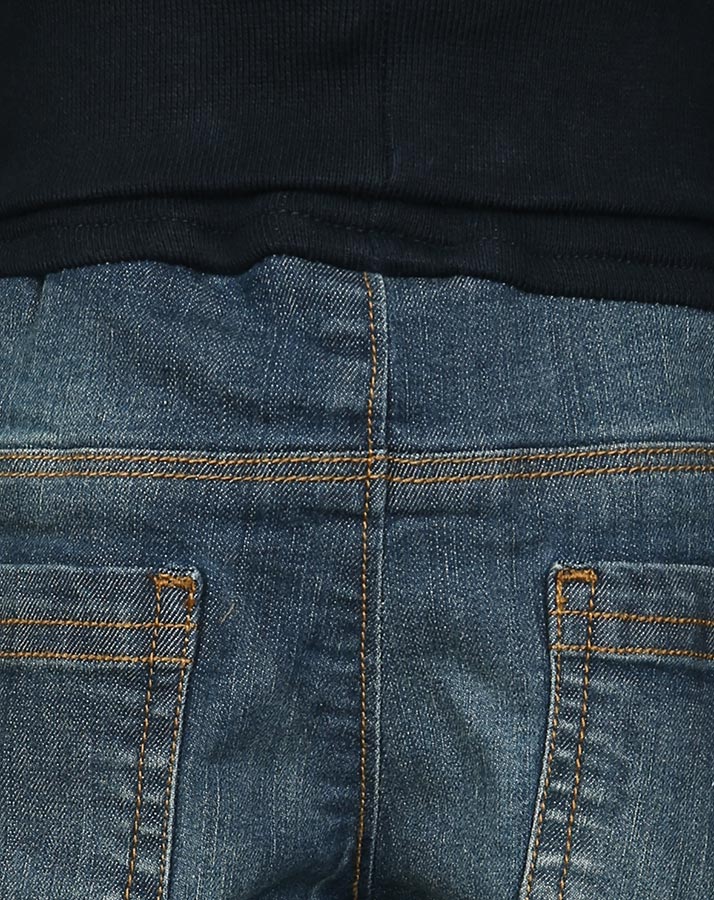 Jeans-Hose BASIC mit Ripp-Bündchen in middle blue