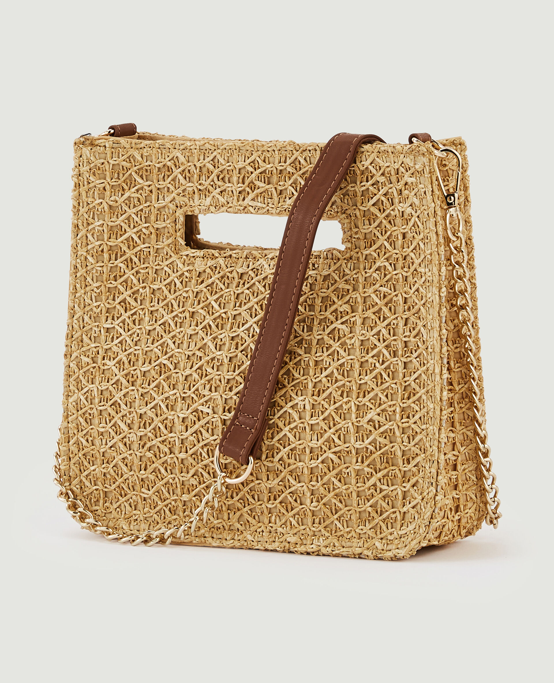 Sac rigide en paille - Beige