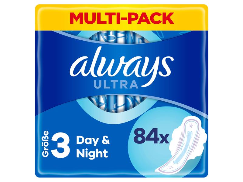 Always Binde mit Flügeln Ultra Day and Night 84 Stück Hochwertige Binden mit saugfähigem Kern