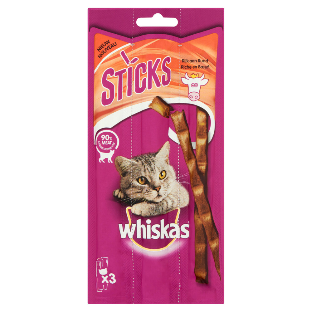 Whiskas Sticks Kattensnack Rund18 gr