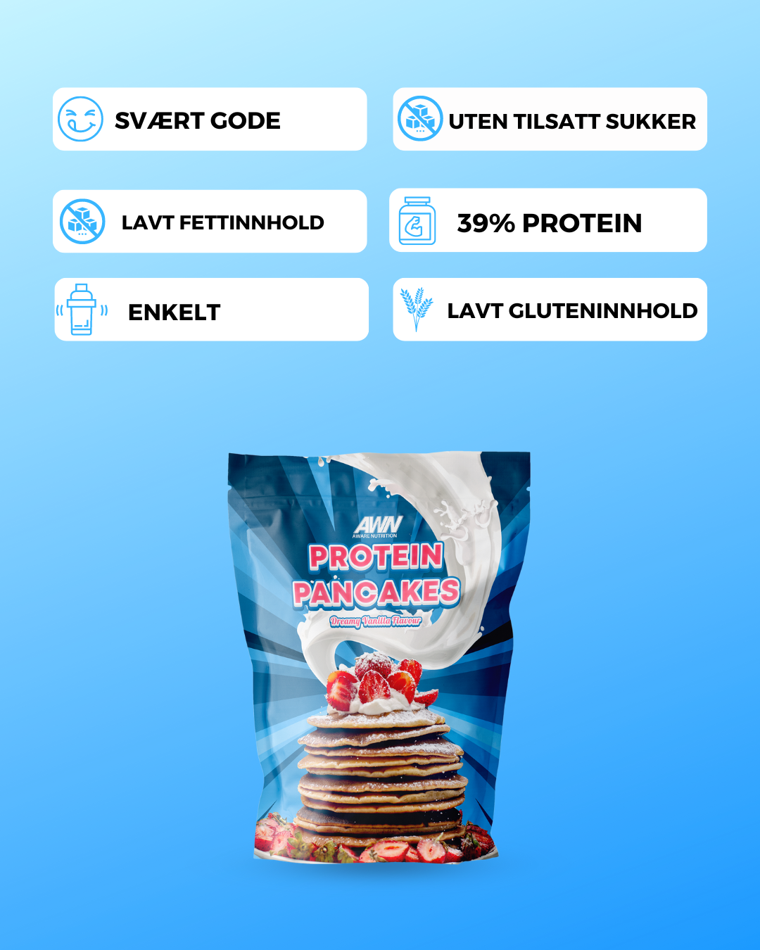 AWARE Proteinpannekaker Vanilje 500g