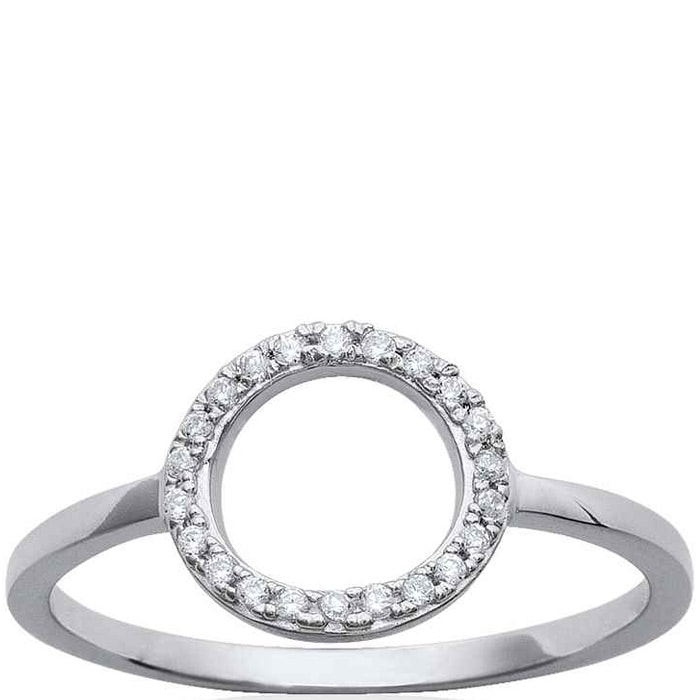 Bague - Argent 925/1000 rhodié & oxyde de zirconium