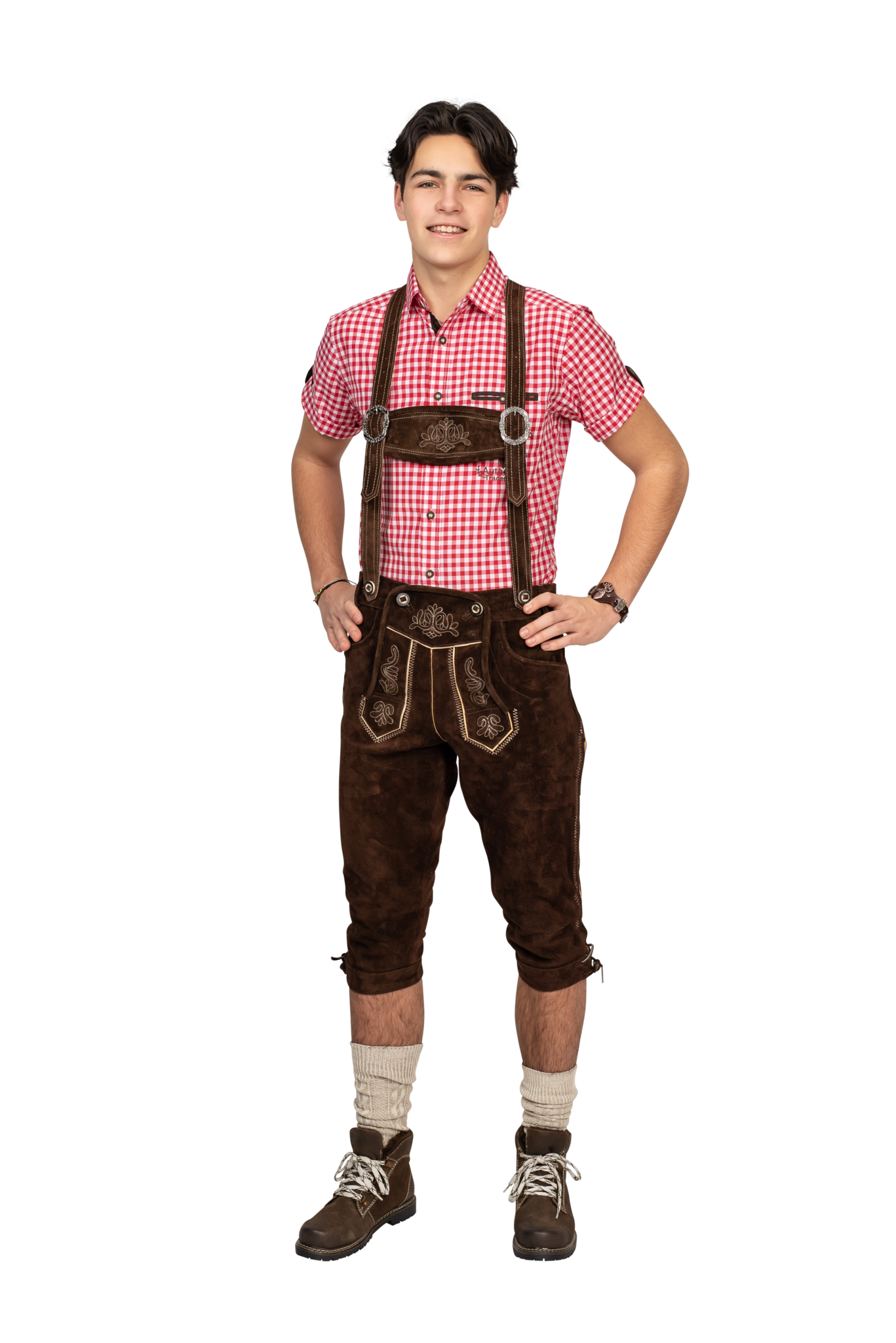 Lederhose Bruin Heren Lang