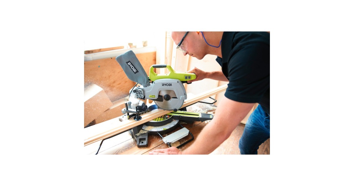 RyobiEMS216L afkort- en verstekzaag  (Groen/grijs)