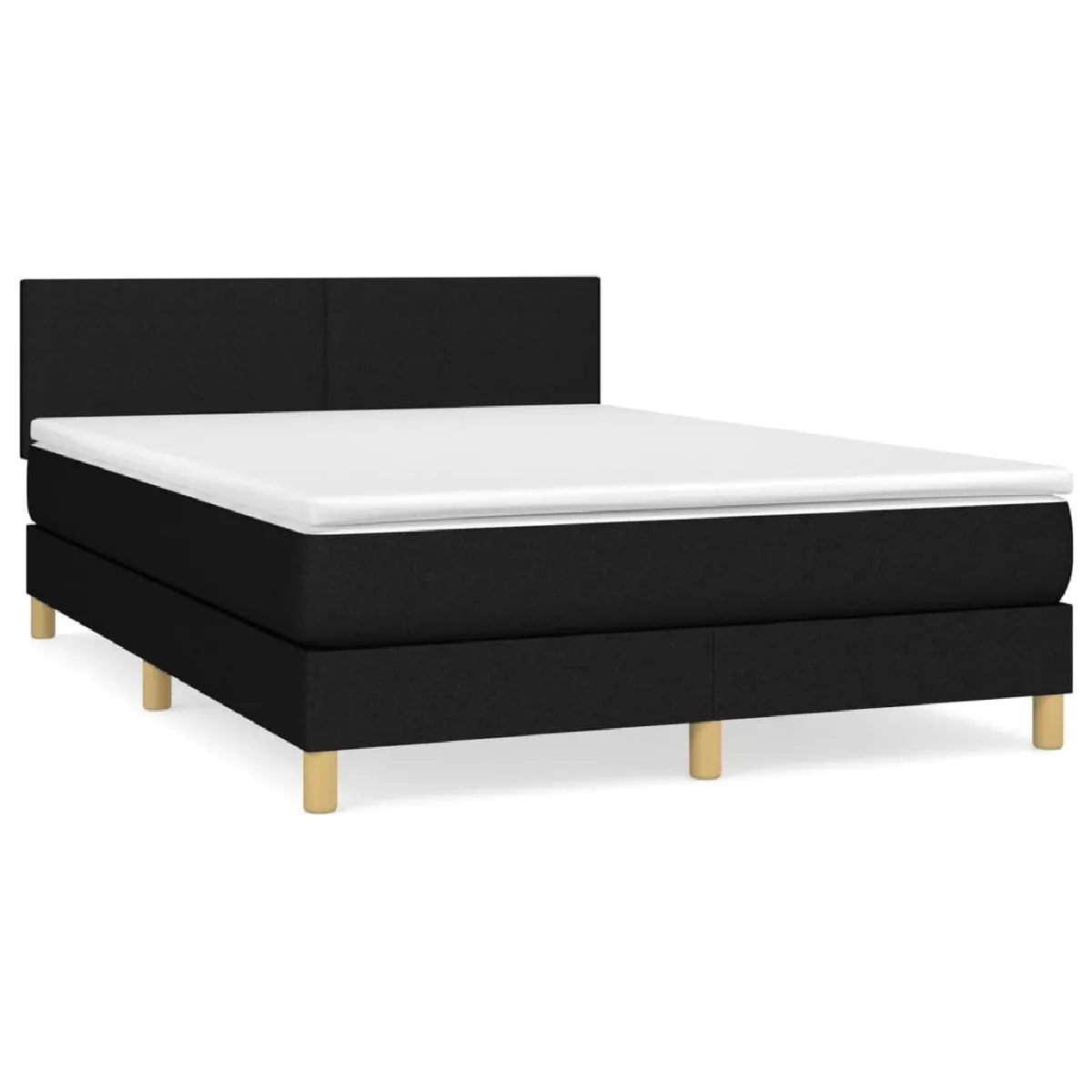 vidaXL Sommier à lattes tissu 140x200 cm - Noir