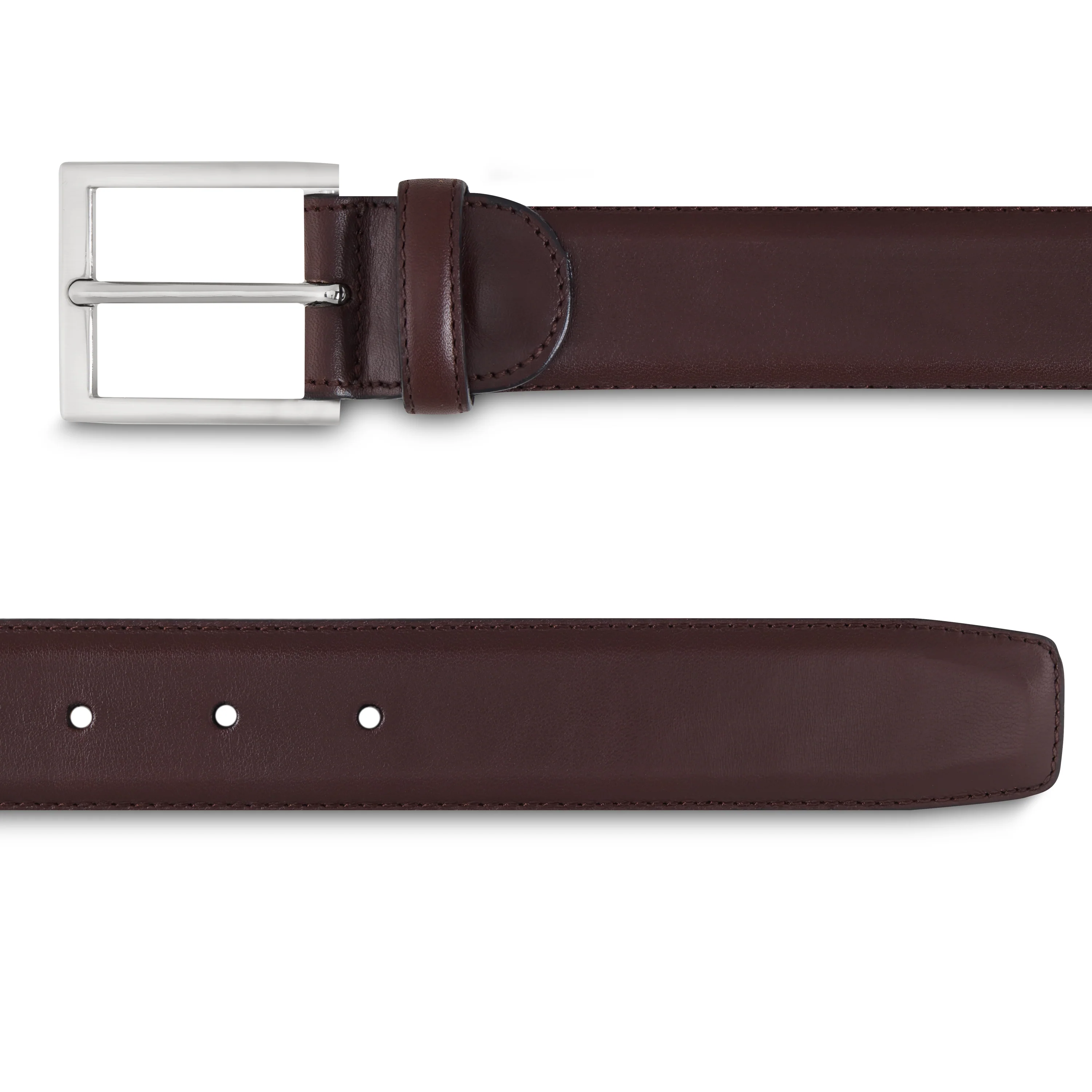 Ceinture homme en cuir lisse marron