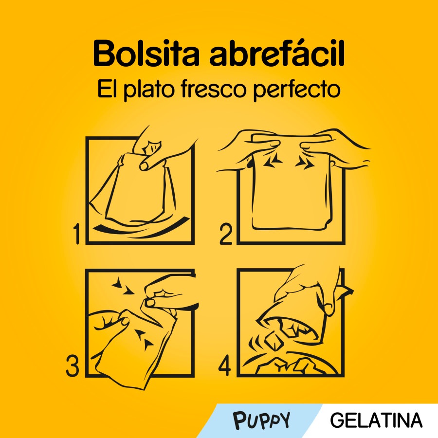 Ração Pedigree sabor Frango e Carne com Gelatina de Arroz para Filhotes - Pacote com Vários Sachês
