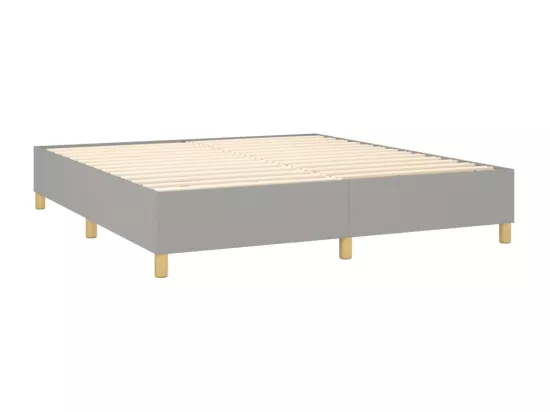 Sommier tapissier et matelas et LED Gris clair 180x200 cm Tissu