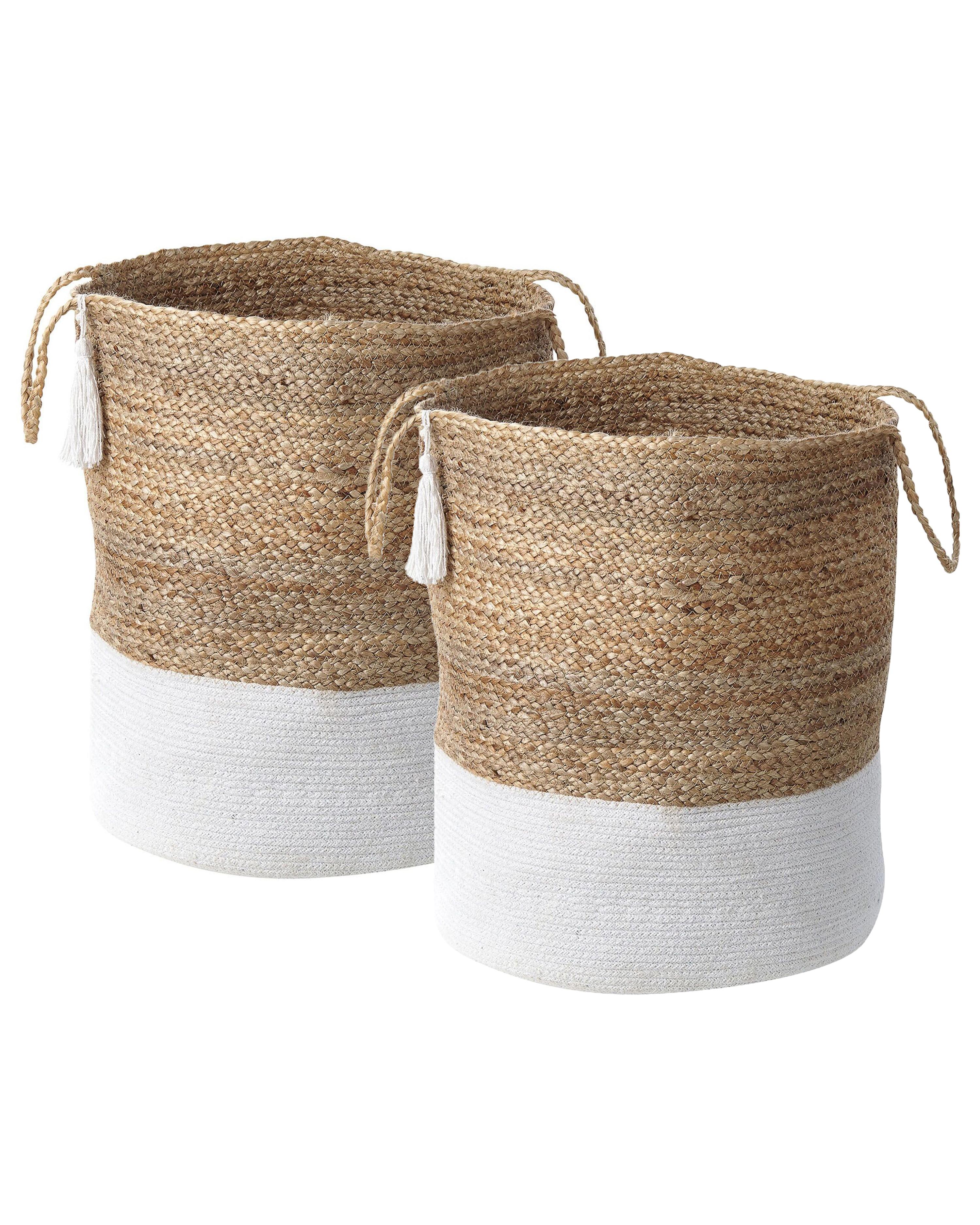 Set van 2 manden GAJAR Jute Wit