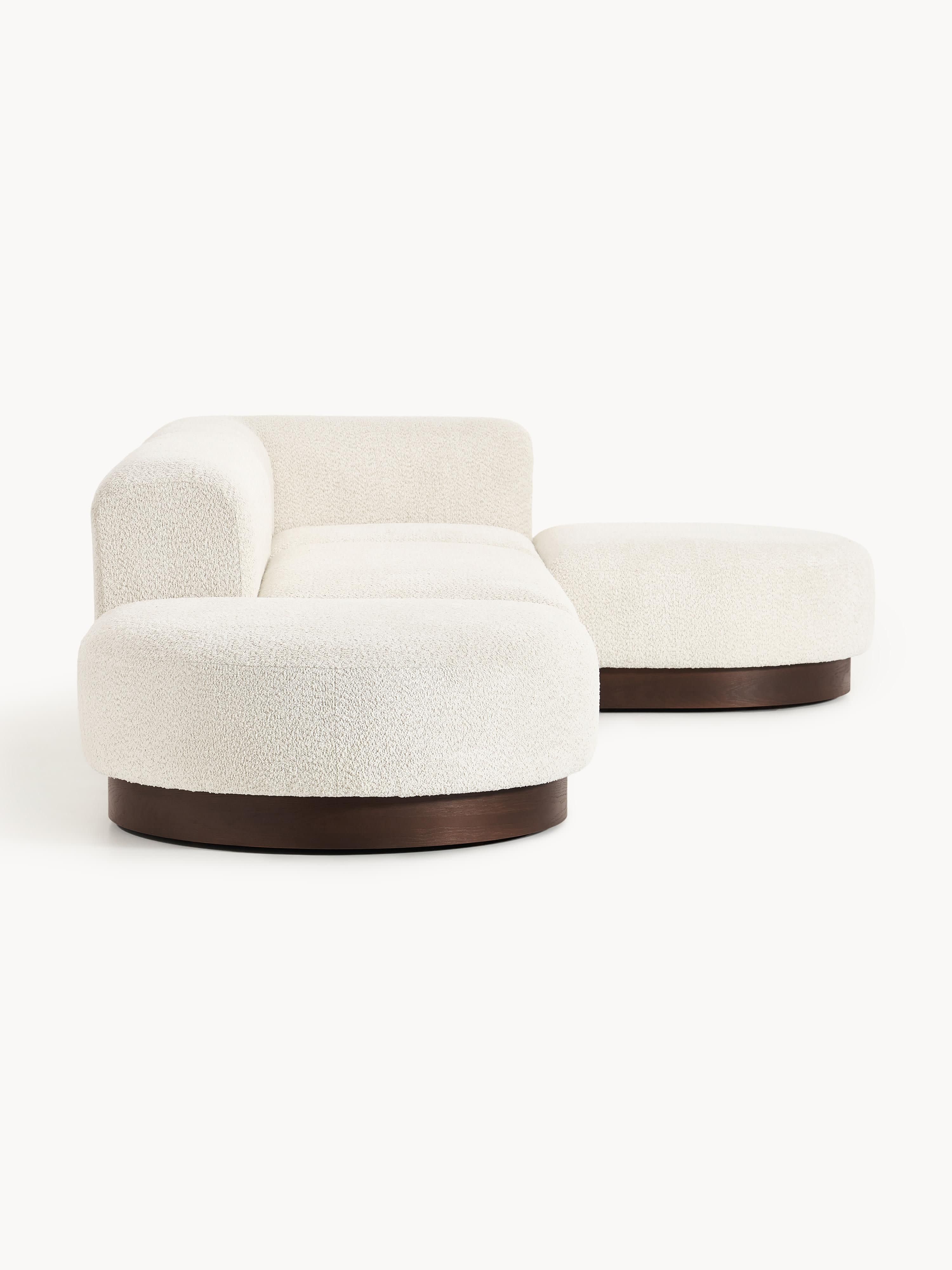Modulaire hoekbank Natalie van teddy-bouclé