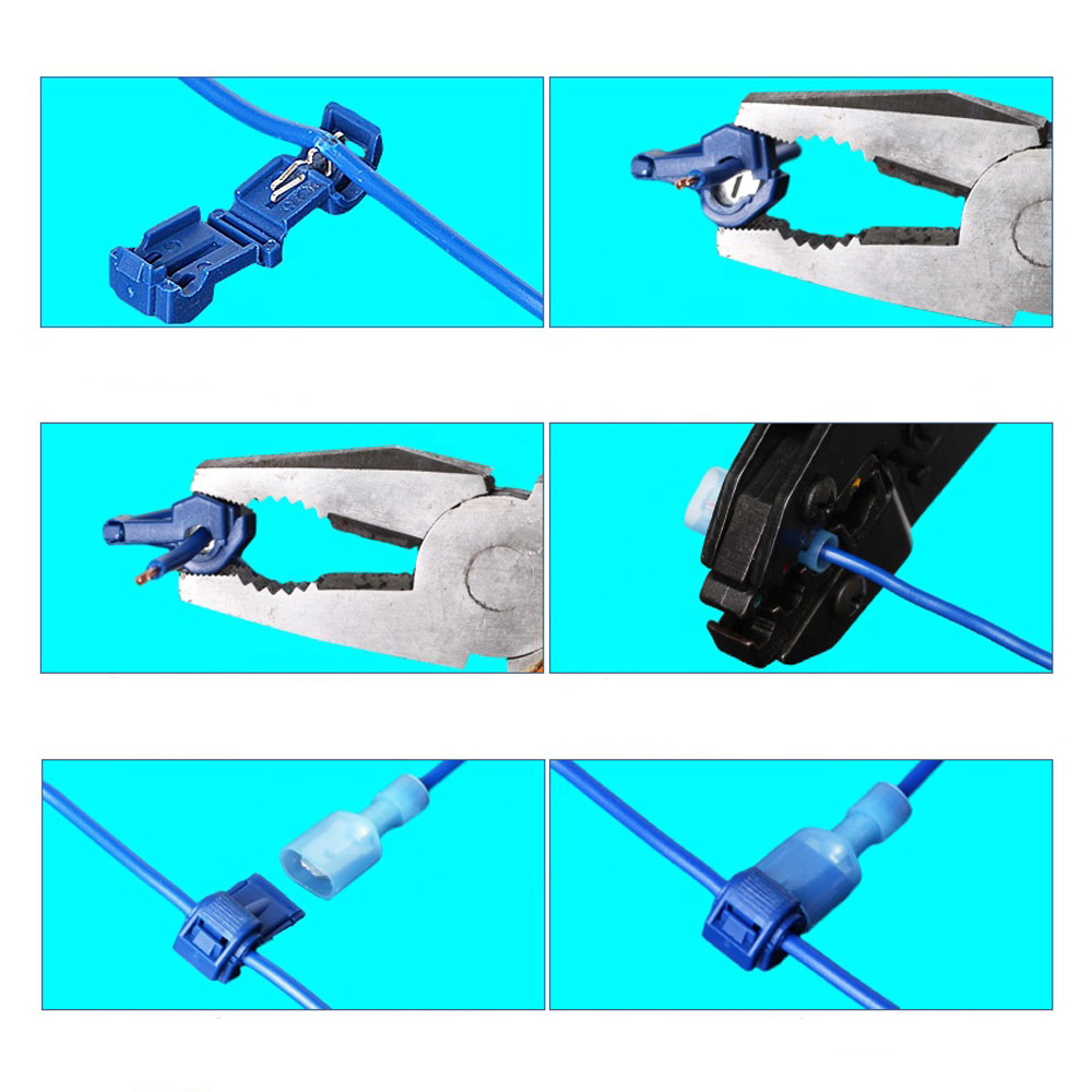 (80er Set) Kabel Verbinder Kit T-Tap Klemmen   Abzweigverbinder Clips - Blau