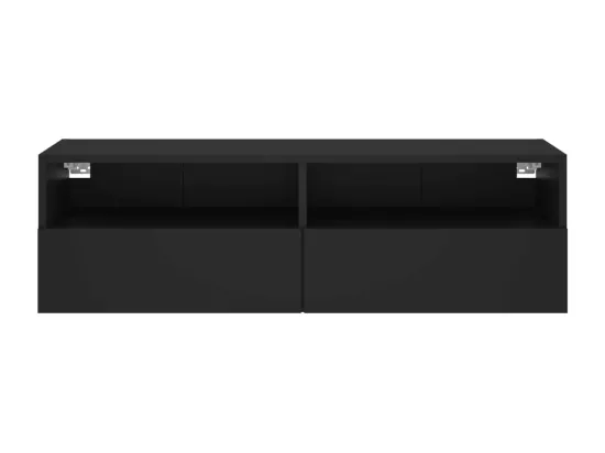 Meuble TV mural noir 100x30x30 cm bois d'ingénierie