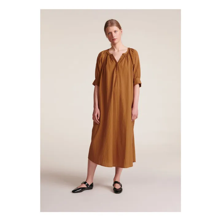 BELLEPIECE Robe Derek Rayures Dobby | Beige