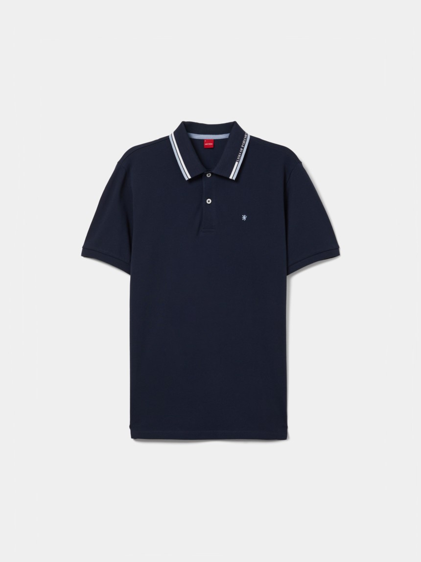 Polo de manga curta em algodão