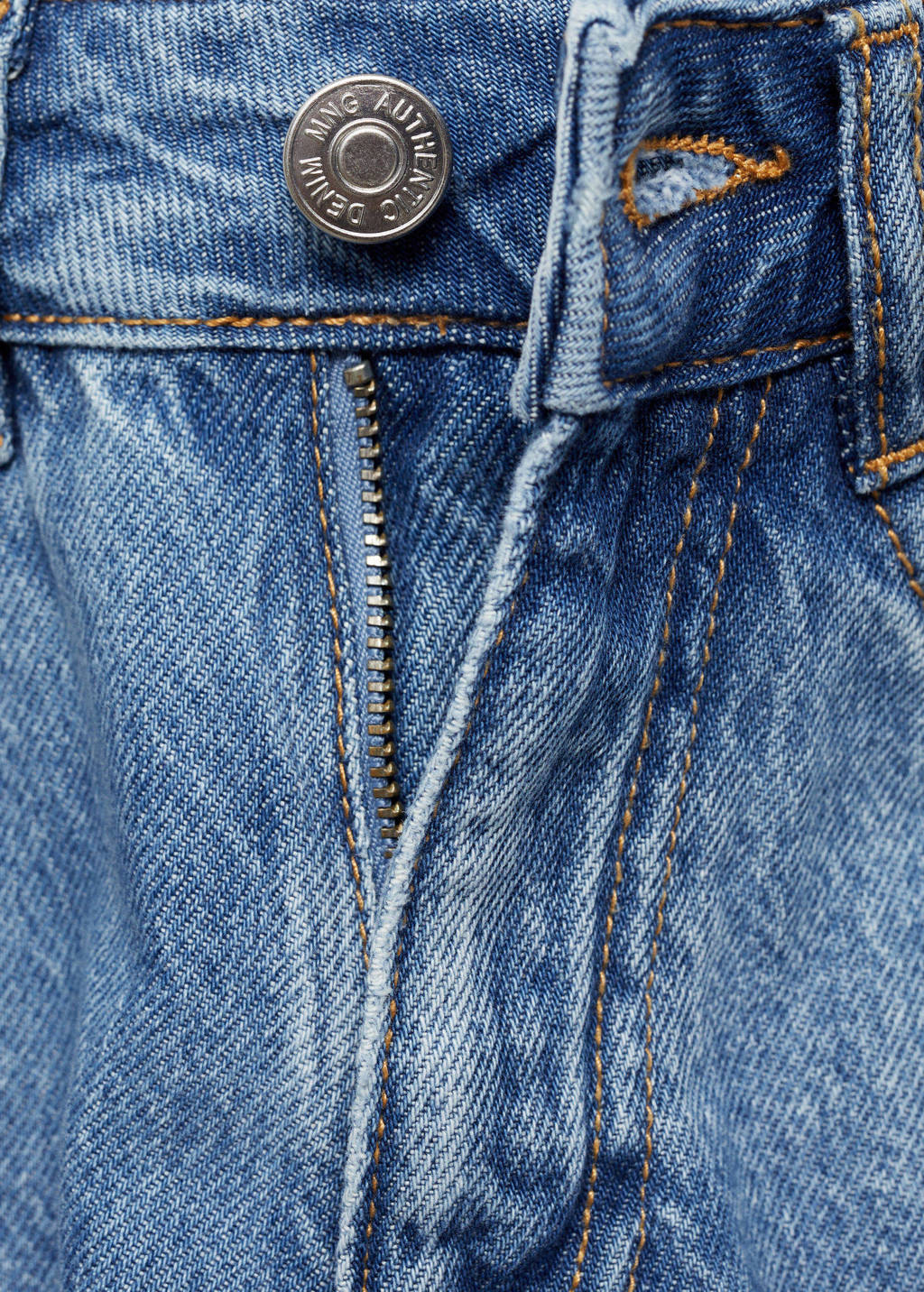 MANGO TEEN straight regular waist medium blue denim
