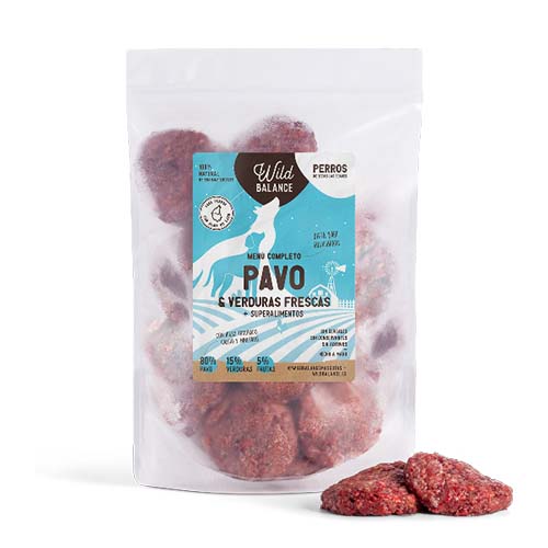 Pacote completo de dieta BARF para cães, sabor peru.