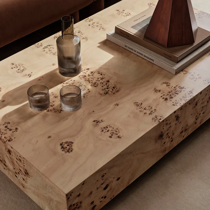Ferm Living - Burl Coffee Table, mit Schublade, 70x 70 cm, natur