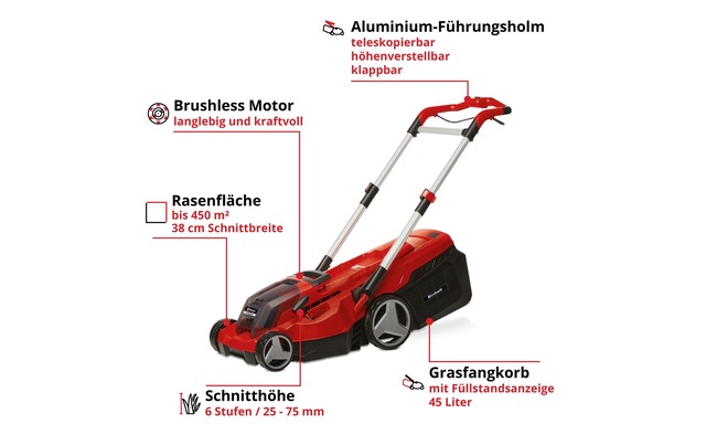 Einhell Akkurasenmäher »RASARRO 36/38 (2 x 4 Ah)«