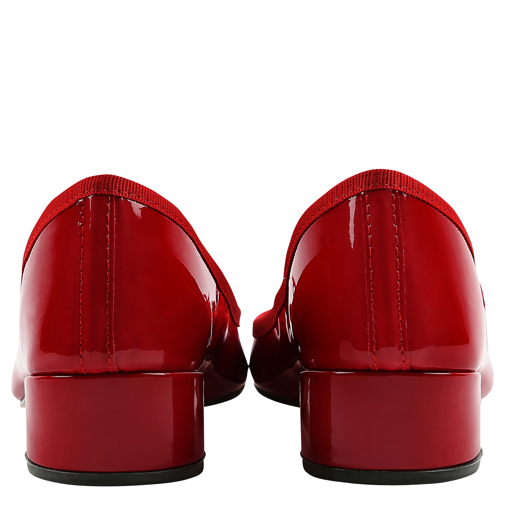 CAMILLE - Ballerines à talons en cuir vernis | Rouge
