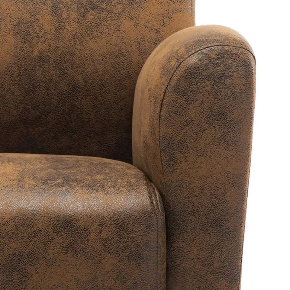 vidaXL Fauteuil kunstsuède bruin