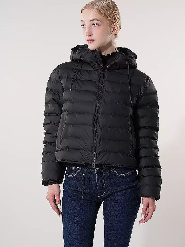 RAINS Steppjacke LOHJA SHORT PUFFER JACKET schwarz