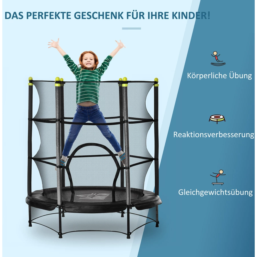 HOMCOM Trampolin mit Sicherheitsnetz schwarz