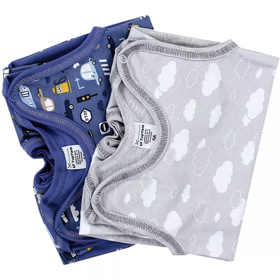 TupTam Baby Strampler Gemustert 2er Set blaugrau