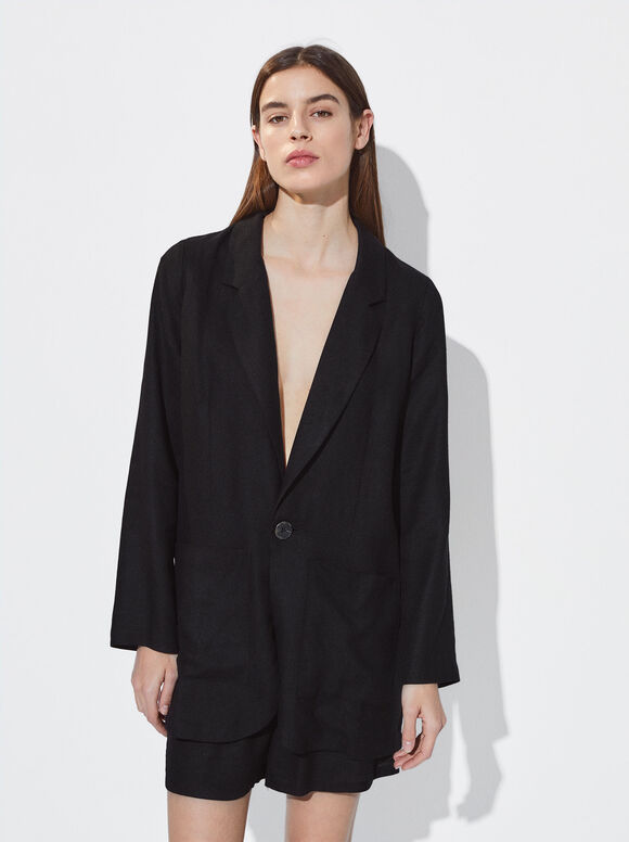 Blazer de linho - Preto