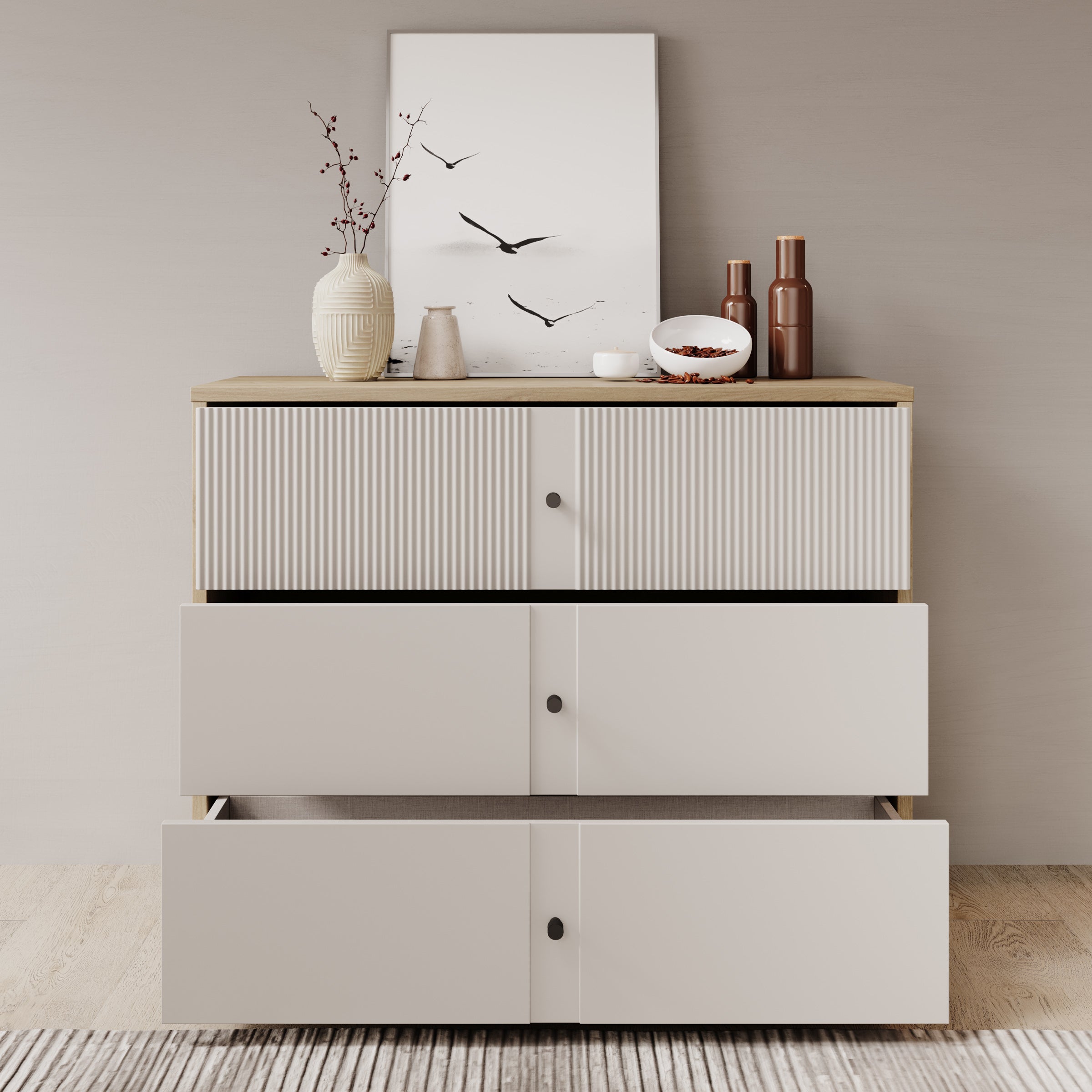 Riggs - Ladekast - Beige - 105x42x83 cm