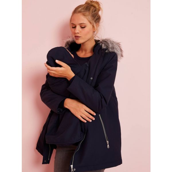 Vertbaudet Parka Evolutiva 3 em 1 p/ Gravidez e Pós-Gravidez Azul Escuro 46