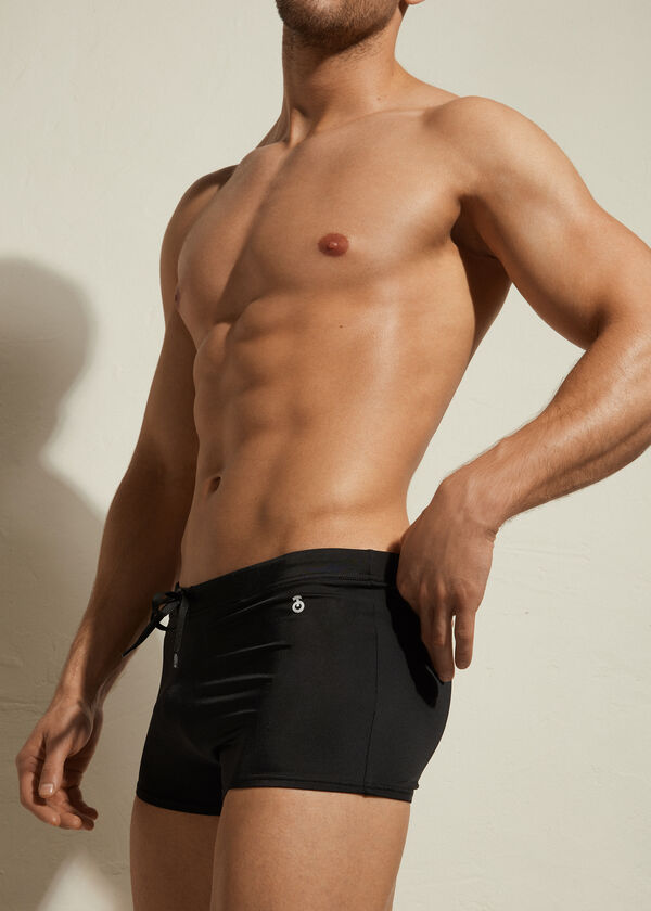 Calções de banho masculinos estilo boxer Panamá