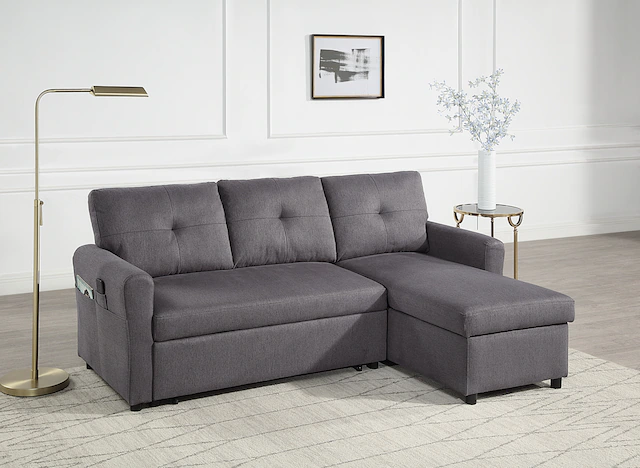 ATLANTIC home collection Schlafsofa »Gustavo L-Form, B: 199 cm« mit Bettfunktion, Bettkasten & seitlichen Taschen