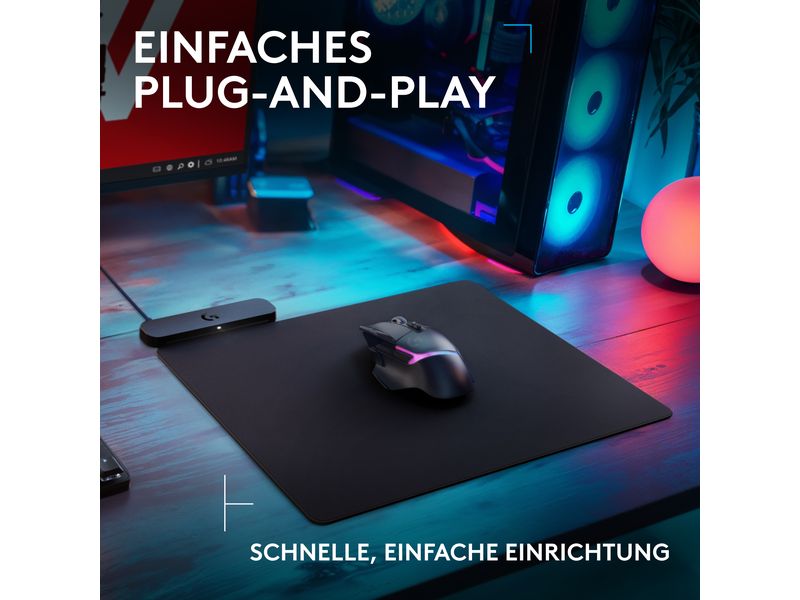 Logitech Gaming-Mausmatte Powerplay 2 Schwarz Kabelloses Ladesystem für Logitech G POWERPLAY 2