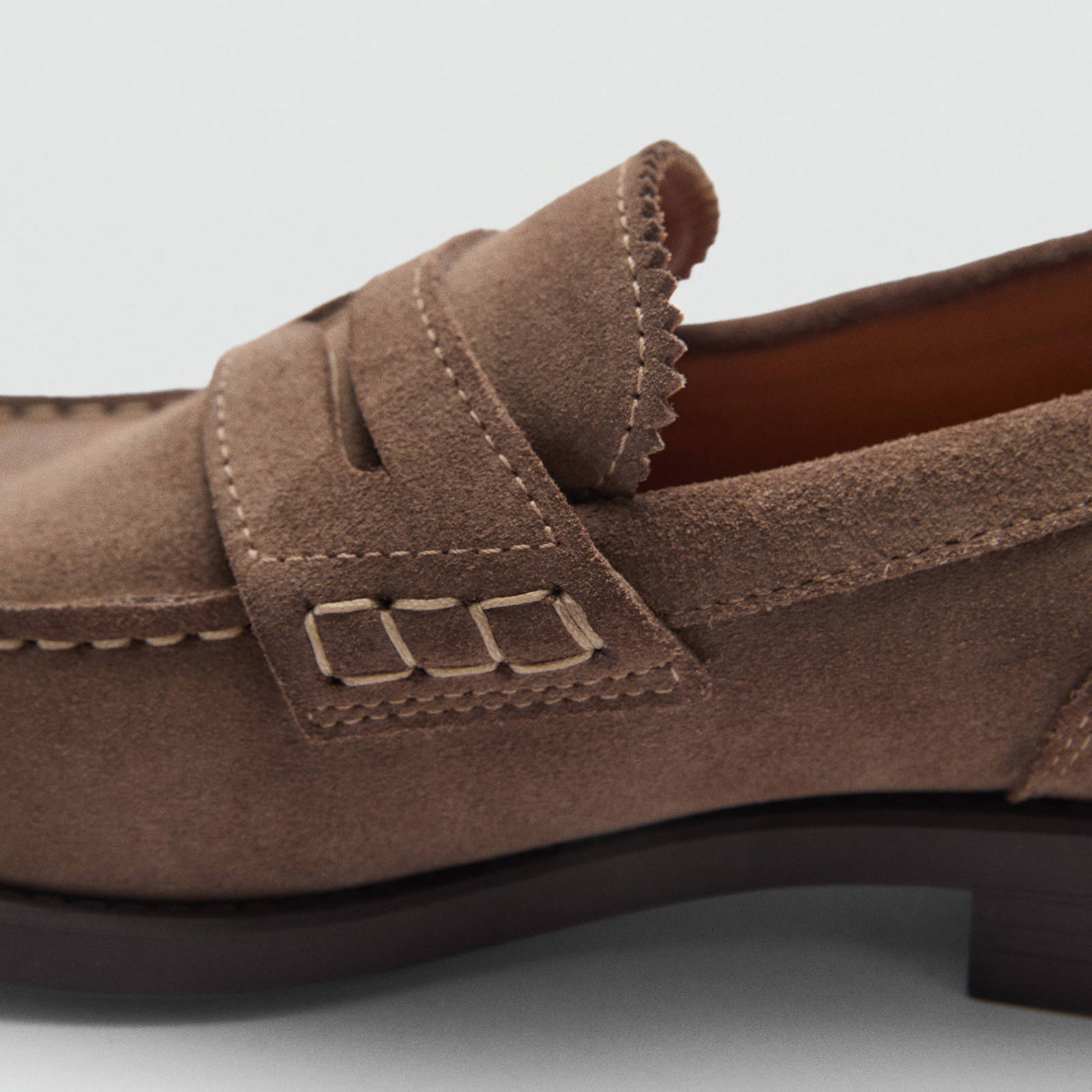Mango Man suède loafers taupe