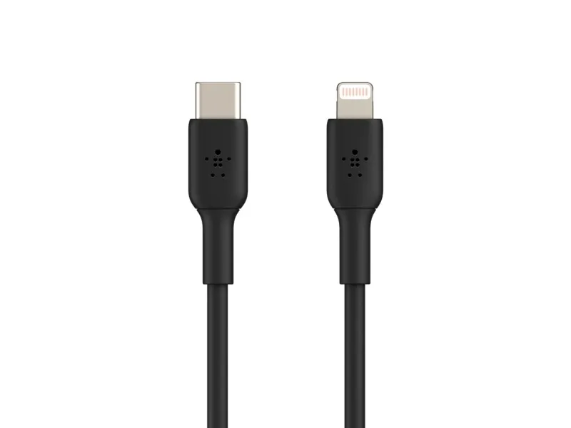 Belkin BoostCharge - Lightning-kabel - 24 pin USB-C han til Lightning han - 1 m - sort - USB Power Delivery (18 W)