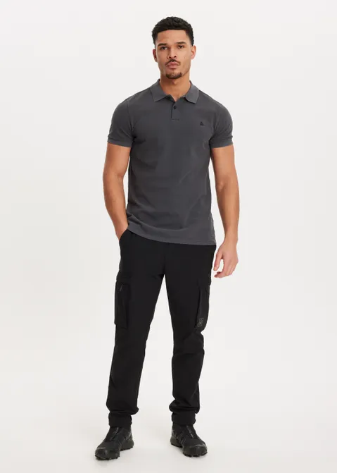 Polo met logo print antraciet (ANTRA)