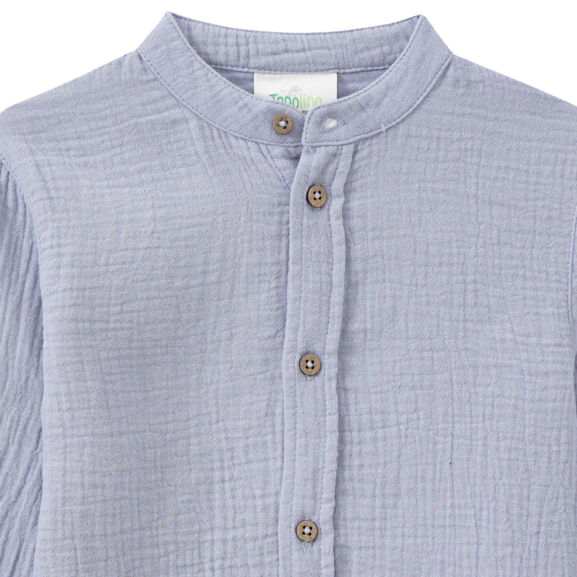 Topolino Pure Collection Jungen Musselin-Hemd mit Stehkragen hellblau