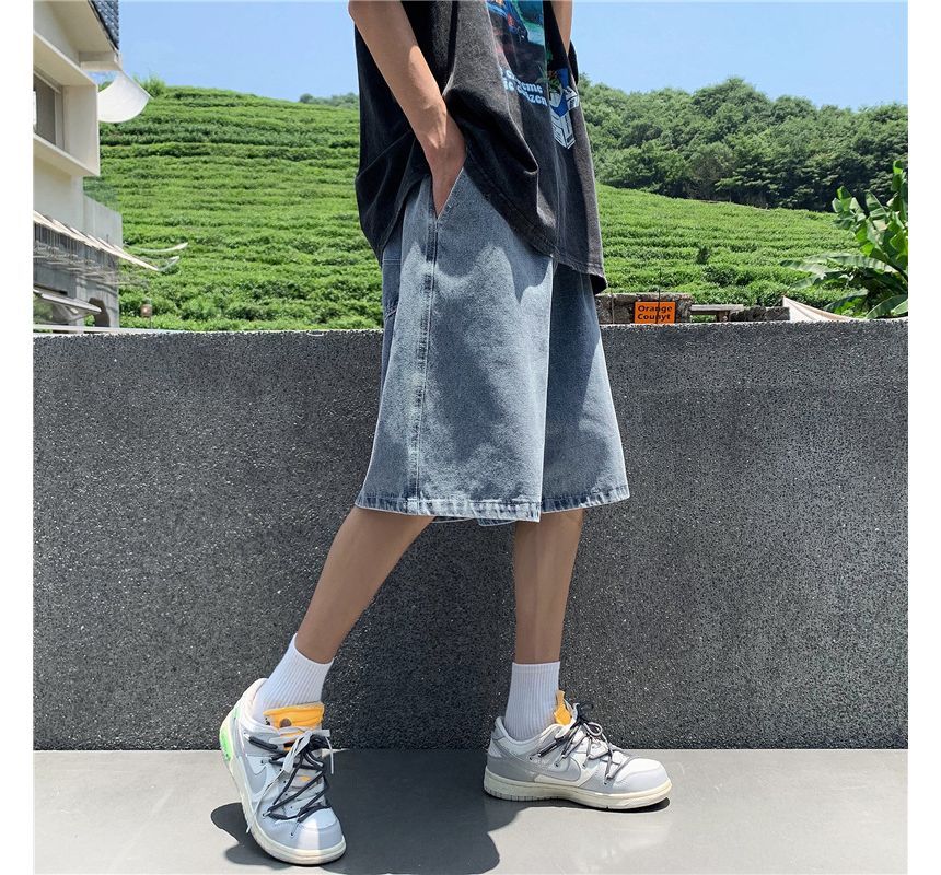 Hushgrain - Gewassen denim shorts