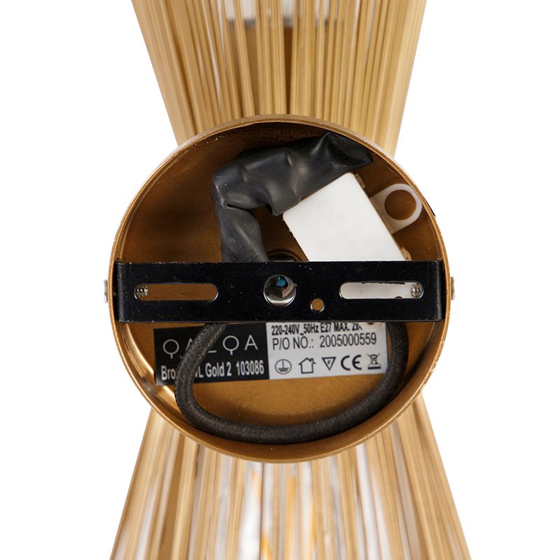 Art Deco wandlamp goud 2-lichts - Broom