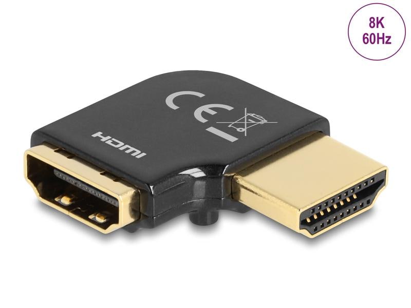 Delock Adapter 90° links gewinkelt, 8K 60 Hz HDMI - HDMI Delock HDMI Adapter Stecker zu Buchse 90° links gewinkelt 8K 60 Hz Metall
