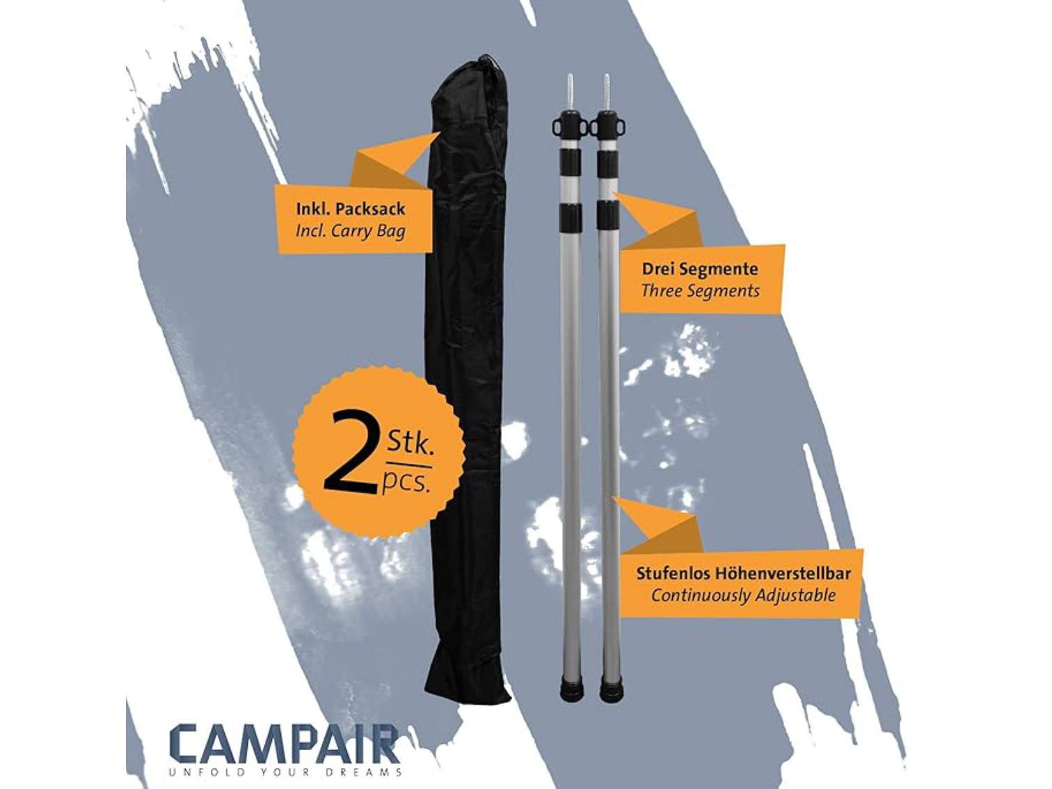 Camp Air aluminium tarp stokken - set van 2