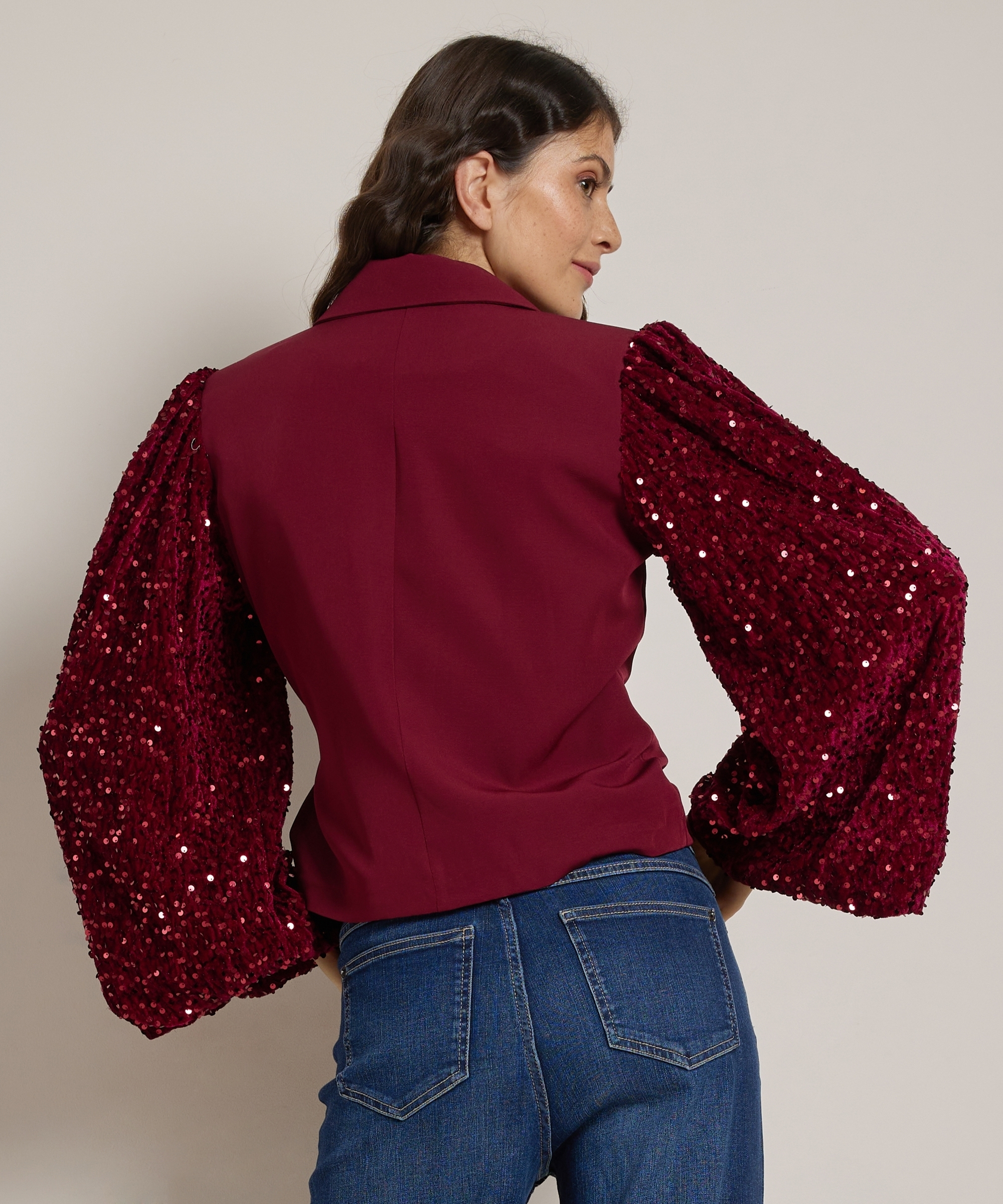 overslag blazer glittermouw