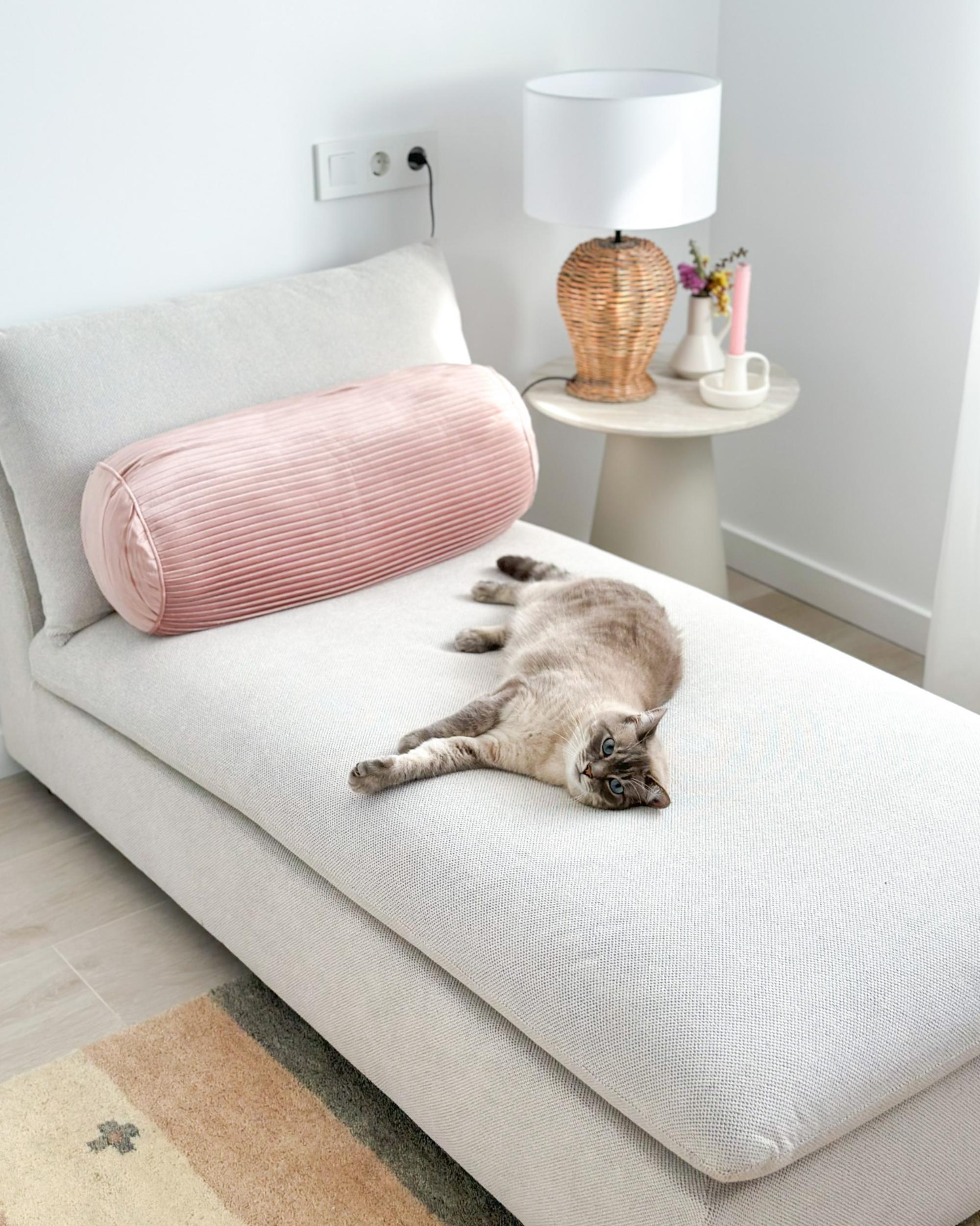 Chaise longue VIZILLE Stof Gebroken wit