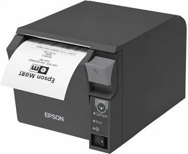 Epson TM T70II - Kvitteringsprinter - termisk linje - Rulle (8 cm) - 180 dpi - op til 250 mm/sek. - USB 2.0, seriel - skærer - mørkegrå