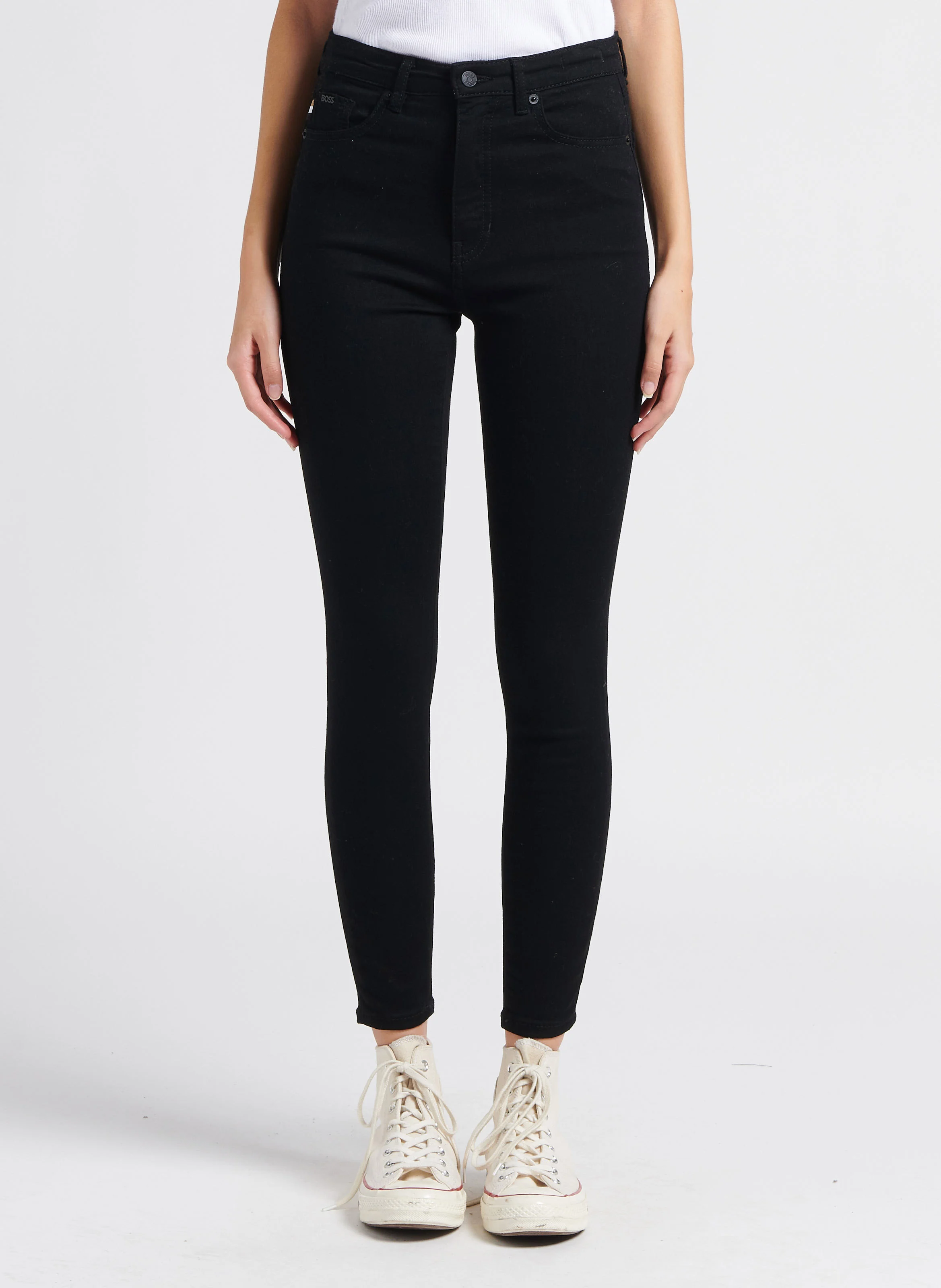 Jean slim taille haute | Noir